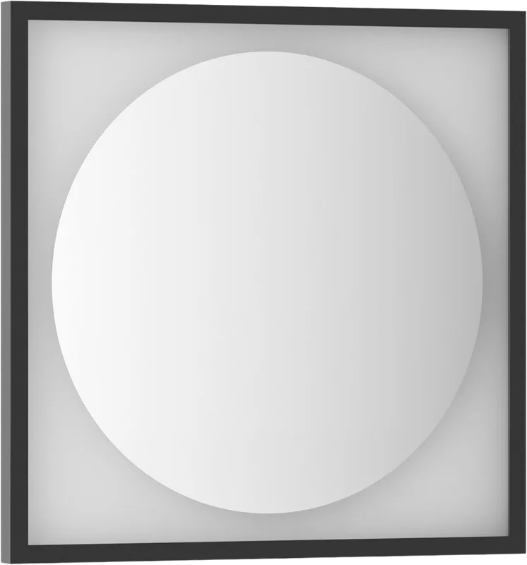 Зеркало Defesto Eclipse DF2221 60х60 черная рама, с LED-подсветкой