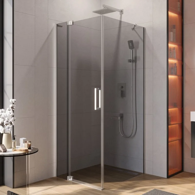 Душевой уголок Cezares Slider AH 1 90-70/80 Grigio Cr профиль хром, стекло серое Sancos — официальный сайт