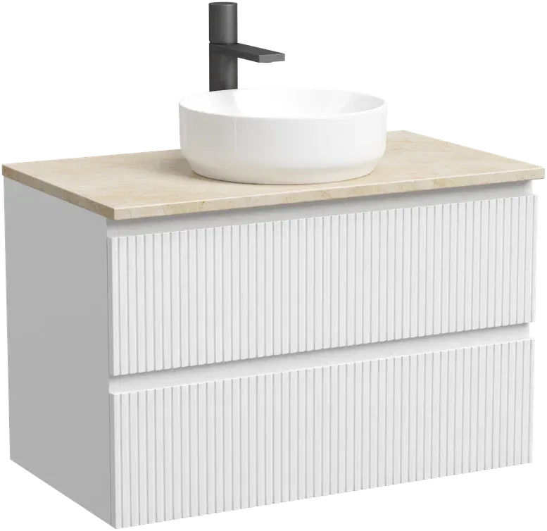 Тумба с раковиной Sancos Snob T 80 см, bianco, столешница бежевая, раковина CN6005 Sancos — официальный сайт