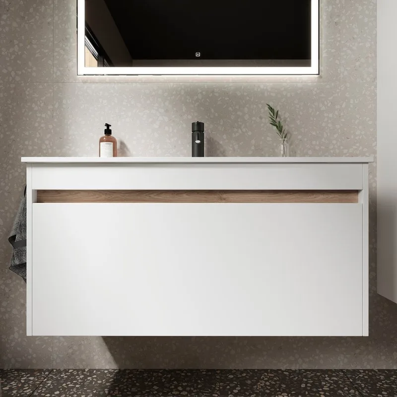 Тумба с раковиной Sancos Smart 100 см белый глянец Sancos — официальный сайт