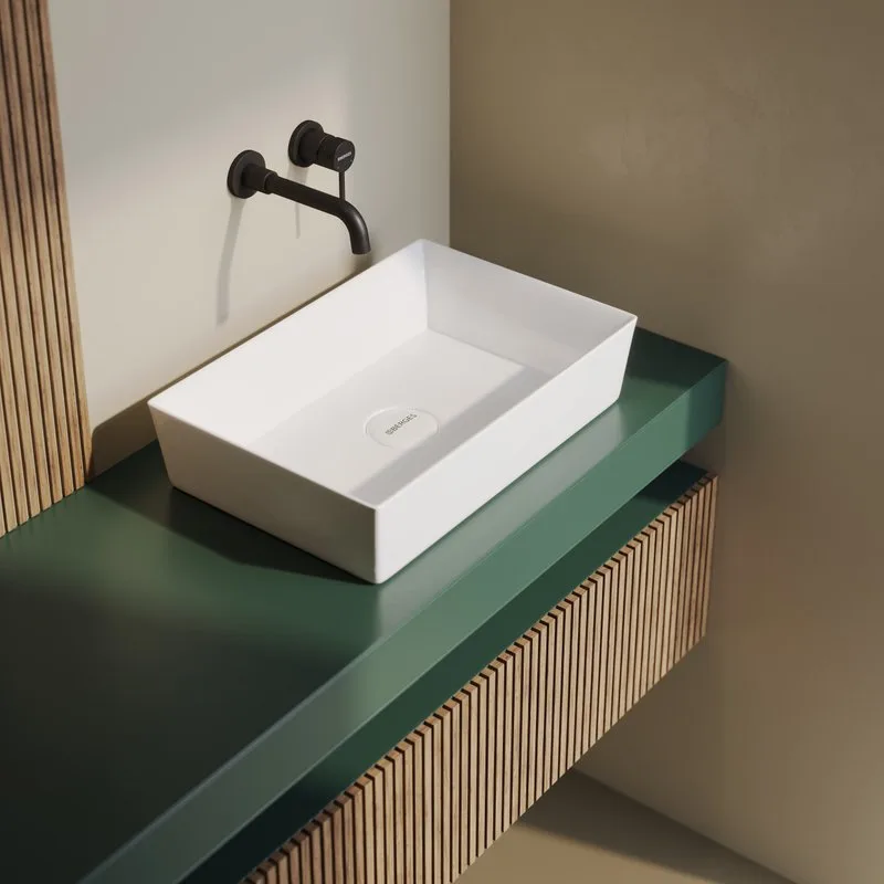 Накладная раковина Berges Mascon 56x38, глянцевая белая Sancos — официальный сайт