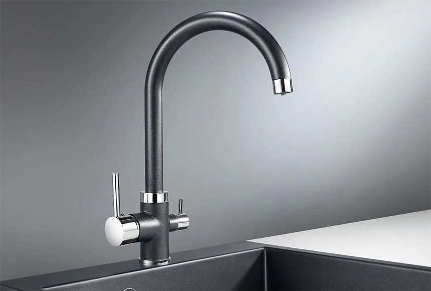 Смеситель для кухни Granula 2168, шварц Sancos — официальный сайт