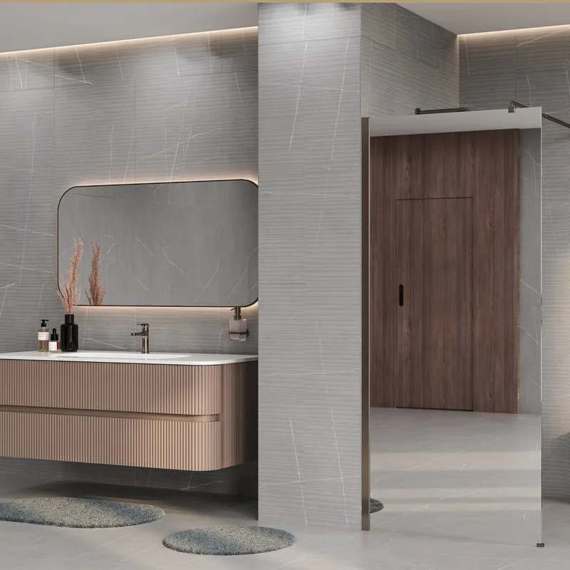 Душевая перегородка Wasserkraft Rur 30W 90 см, профиль никель, стекло зеркальное Sancos — официальный сайт
