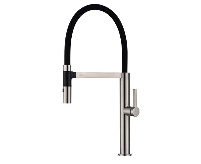Смеситель для кухни Paulmark Leader Le214101-BS, с гибким изливом, брашированная сталь Sancos — официальный сайт