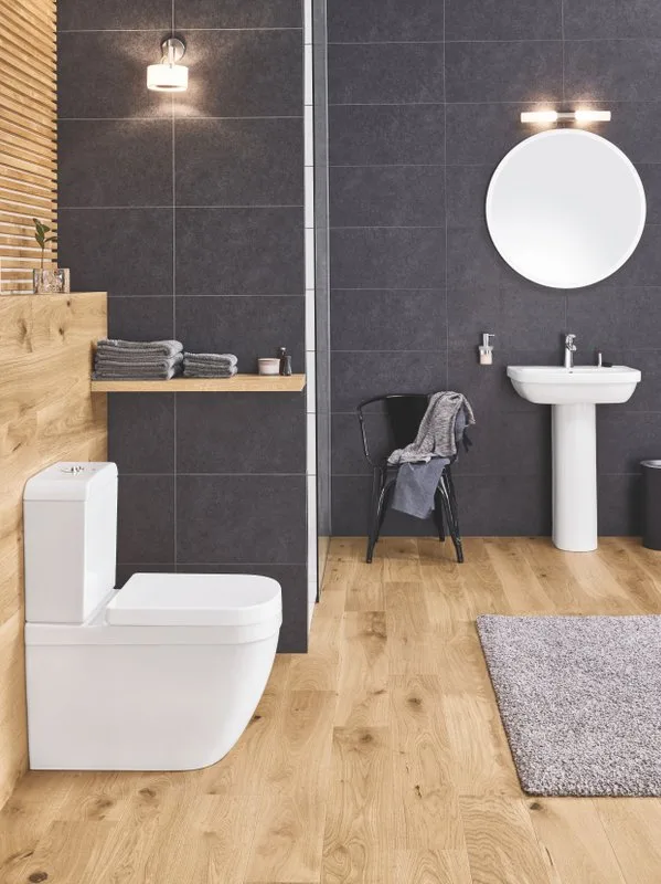 Унитаз-компакт напольный Grohe Euro Ceramic 3933800H подвод сбоку, с микролифтом Sancos — официальный сайт