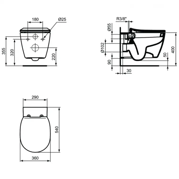 Чаша для унитаза подвесного Ideal Standard Connect E772101 с функцией биде Sancos — официальный сайт