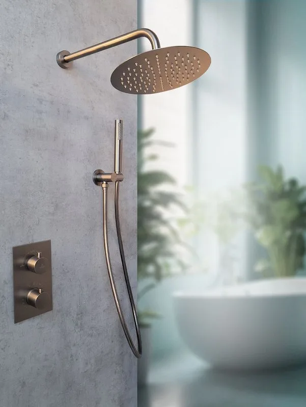 Душевой комплект ALTROBAGNO Юнион (Unione) 040409 GM С ВНУТРЕННЕЙ ЧАСТЬЮ, оружейная сталь Sancos — официальный сайт