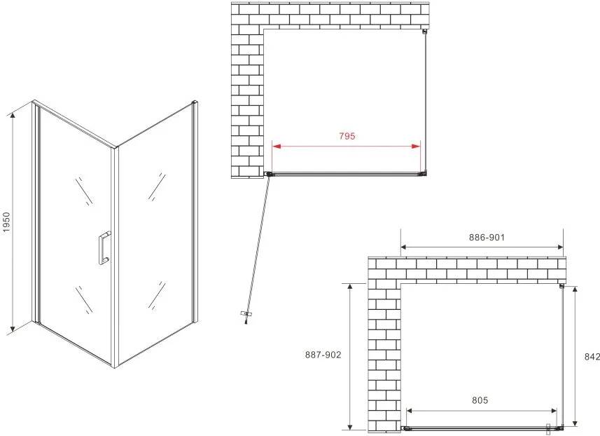 Душевой уголок Abber Sonnenstrand AG04090-S90 90x90, профиль хром, стекло прозрачное Sancos — официальный сайт