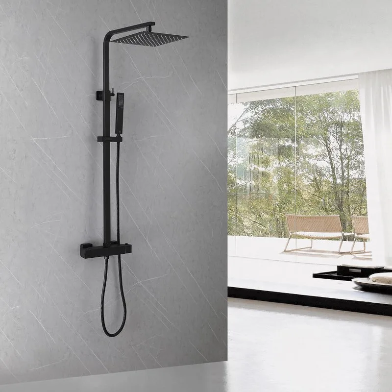 Душевая стойка Abber Daheim AF8260BL, матовая черная Sancos — официальный сайт