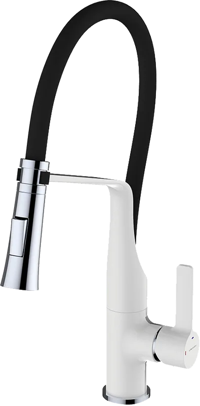 Смеситель для кухни Clever Chef 99733 белый, с гибким изливом Sancos — официальный сайт