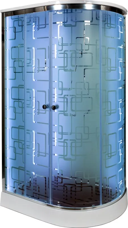 Душевая кабина DTO EM1511L 110х80, LED с гидромассажем, профиль хром, стекло матовое с узором Sancos — официальный сайт
