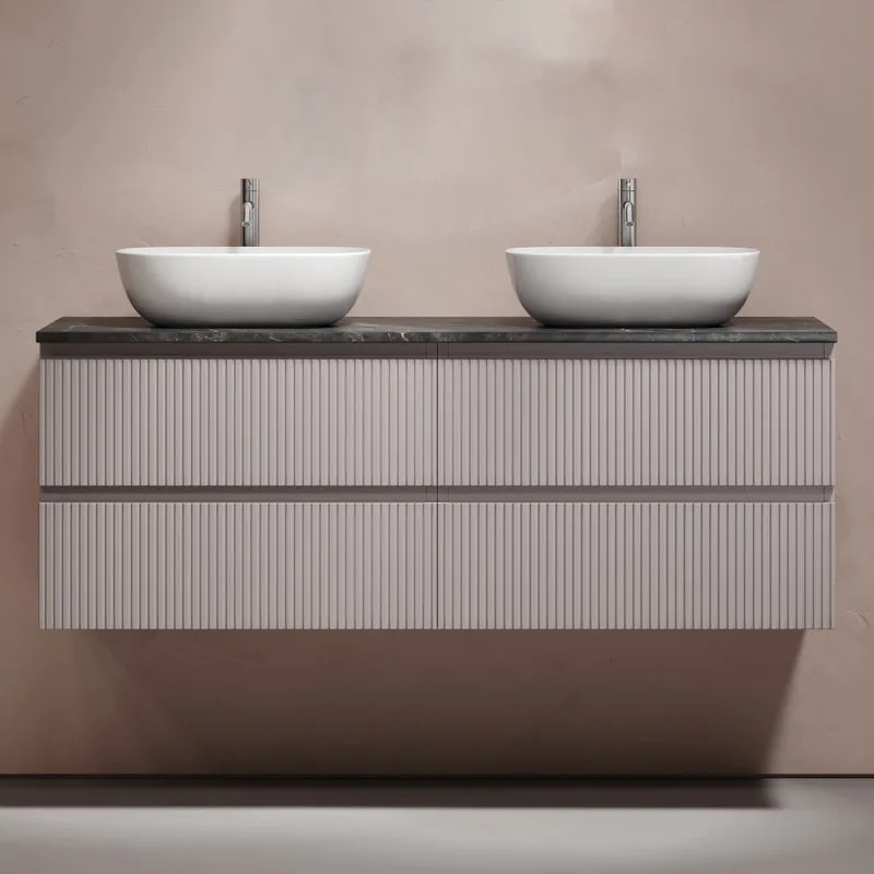 Тумба с раковиной Sancos Snob T 140 doha soft, столешница черный мрамор TT140A1X, раковина CN6009 Sancos — официальный сайт