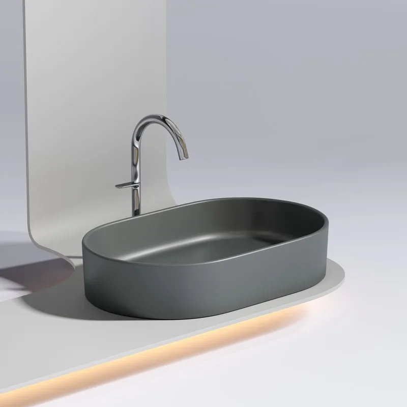 Накладная раковина Ceramicanova Element CN6048MDH темный антрацит матовая Sancos — официальный сайт