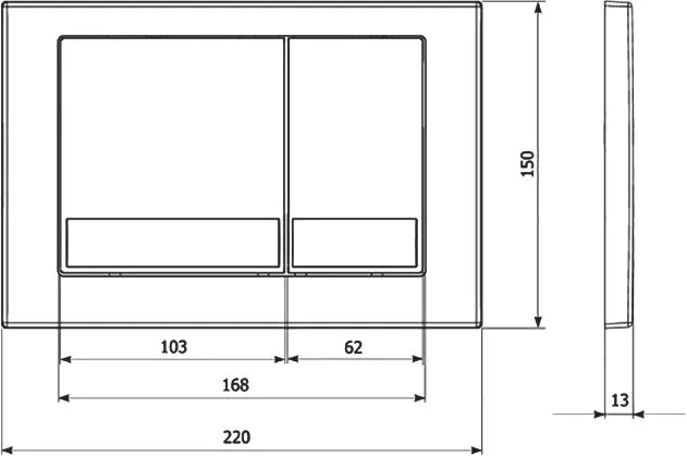 Кнопка смыва Veconi Square VFS001BL черная Sancos — официальный сайт