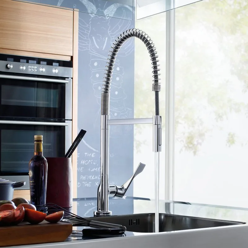 Смеситель для кухни Axor Citterio Semi-Pro 39840000 хром, с гибким изливом Sancos — официальный сайт