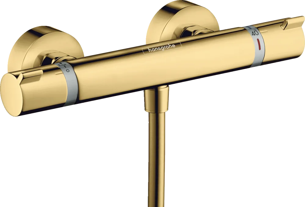 Термостатический смеситель Hansgrohe Ecostat Comfort 13116990 для душа, полированное золото Sancos — официальный сайт