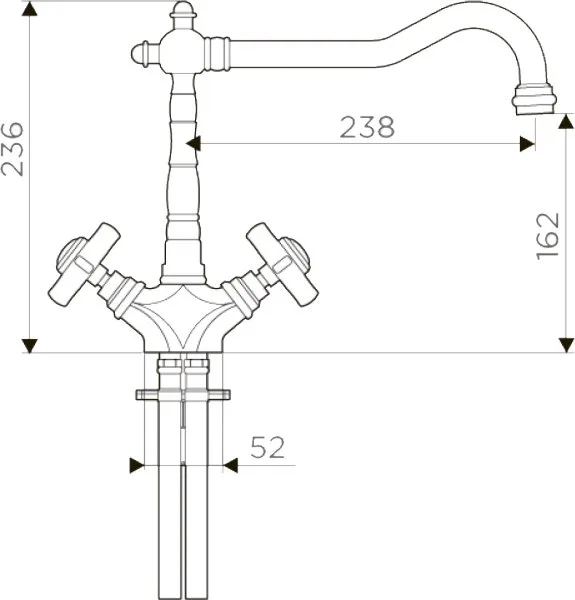 Смеситель для кухни Omoikiri Tokigawa AB античная латунь Sancos — официальный сайт