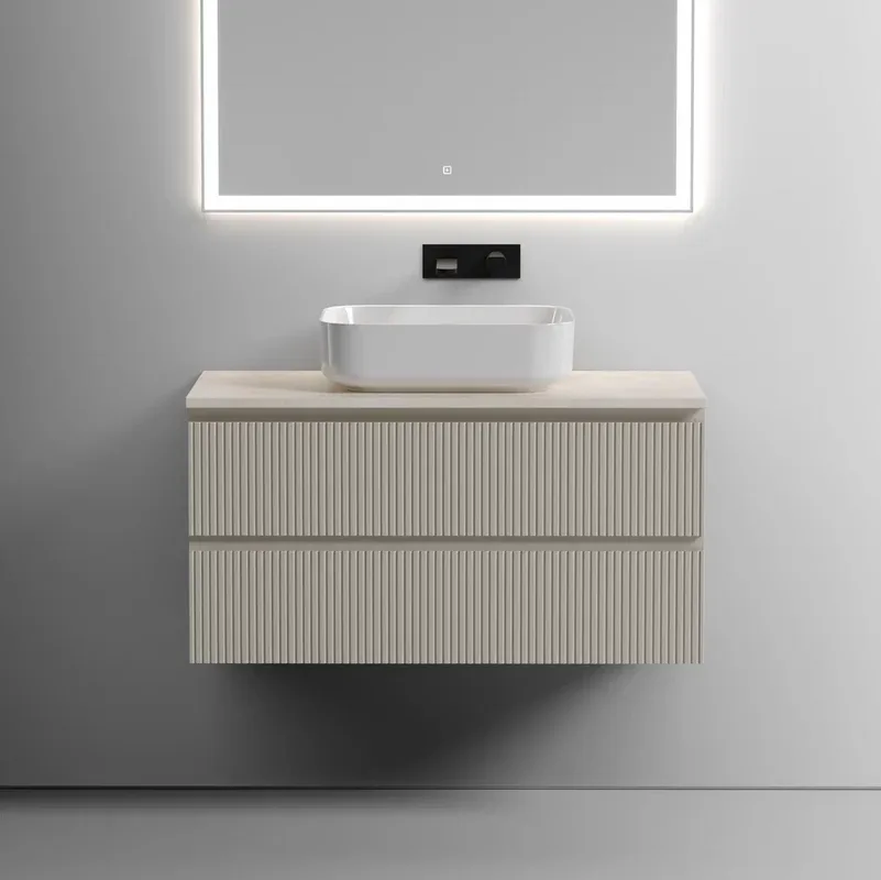 Тумба с раковиной Sancos Snob T 100 см, beige soft, столешница бежевая, раковина CN6011 Sancos — официальный сайт
