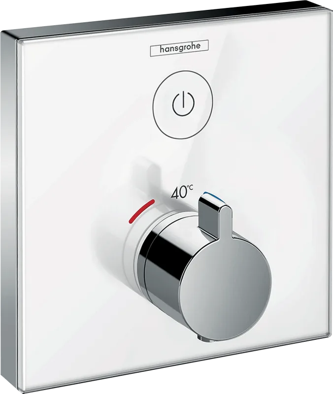 Термостатический смеситель встраиваемый Hansgrohe ShowerSelect Glass 15737400, для душа, матовый бел Sancos — официальный сайт