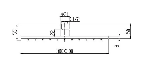 Верхний душ Splendy Feeling S FS212X300S1BM матовый черный Sancos — официальный сайт