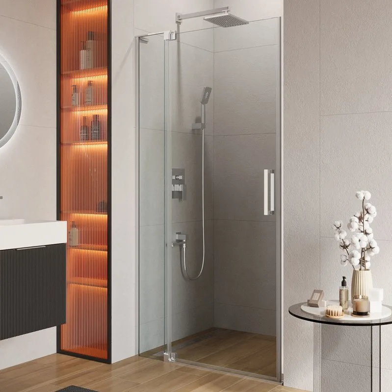 Душевая дверь в нишу Cezares Slider B 1 70/80 C Cr профиль хром, стекло прозрачное Sancos — официальный сайт