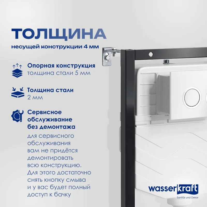 Система инсталляции для унитазов Wasserkraft Aller 10TLT.010.ME.WH01, с кнопкой смыва белой Sancos — официальный сайт