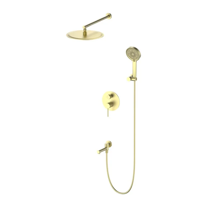 Душевой комплект Oliveeka Y OL-939017-BG С ВНУТРЕННЕЙ ЧАСТЬЮ, золотой матовый Sancos — официальный сайт
