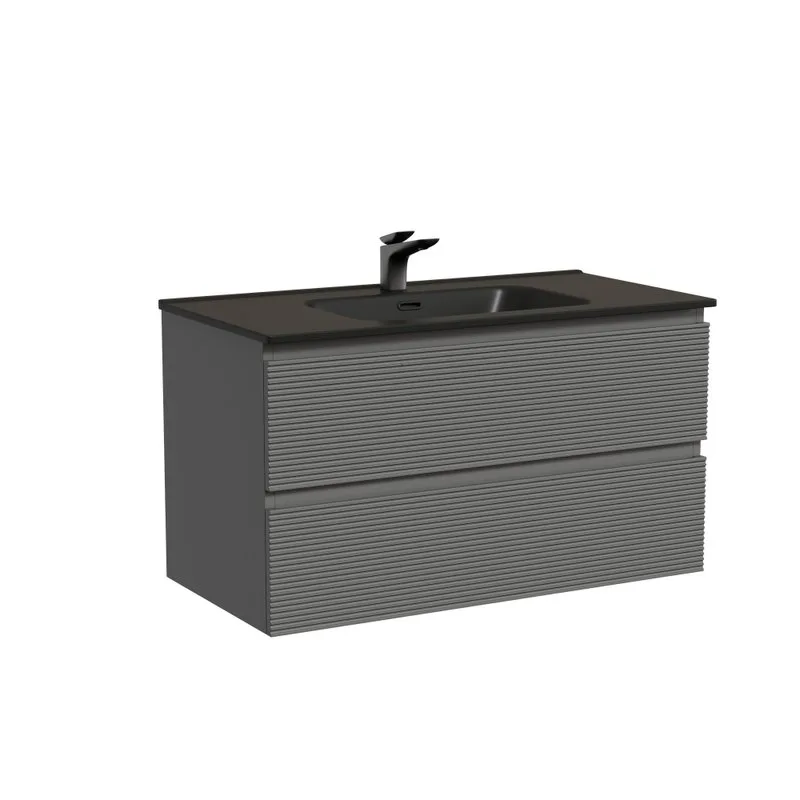 Тумба с раковиной Sancos Folk 90 grey soft, раковина CN7002MB Sancos — официальный сайт
