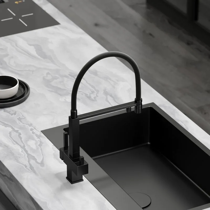 Смеситель для кухни Sancos Moro SC4006MB с гибким изливом, черный матовый Sancos — официальный сайт