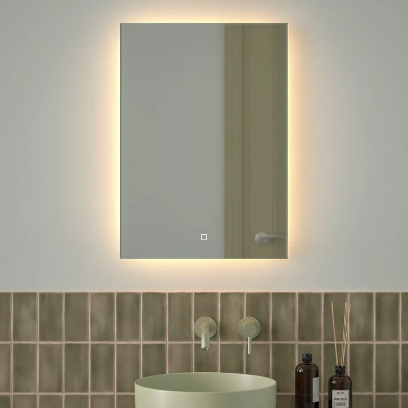 Зеркало Defesto Glow DF 2514S 50х70 с LED-подсветкой, 3000 K, сенсорный выключатель