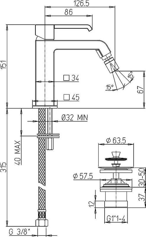 Смеситель для биде Paini Q 19CR306ESR Sancos — официальный сайт
