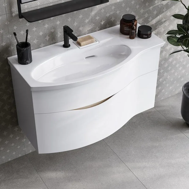 Мебельная раковина KERAMA MARAZZI Riva 100 L, глянцевая белая Sancos — официальный сайт