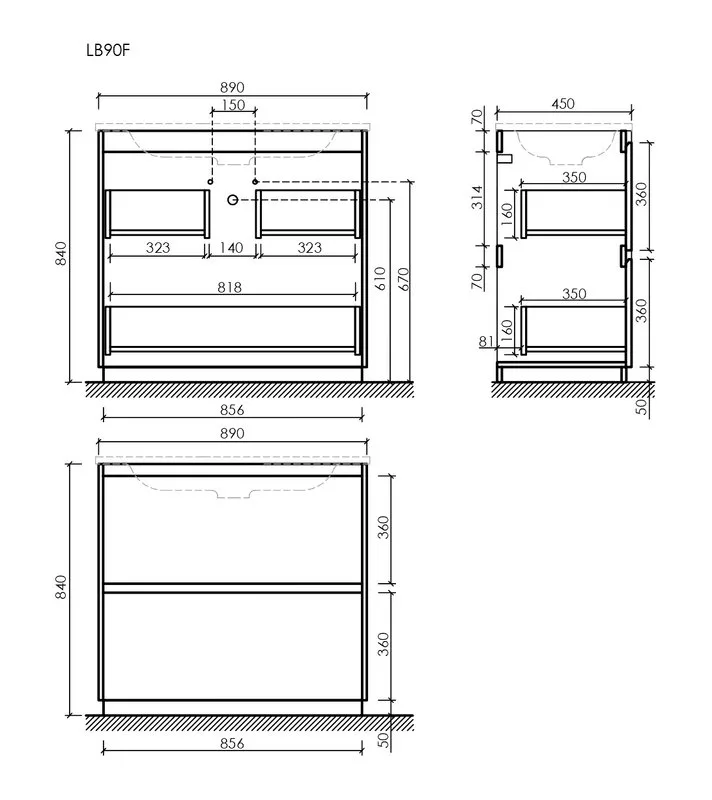 Тумба с раковиной Sancos Libra Floor 90 белый глянец, черная раковина CN7002MB Sancos — официальный сайт