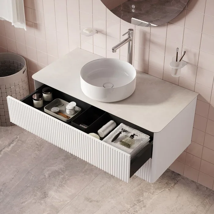 Тумба под раковину без столешницы IDDIS Aiger 100 подвесная, матовая белая soft touch Sancos — официальный сайт