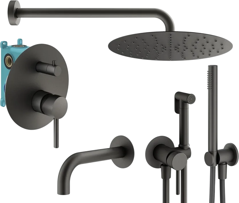 Комплект для ванной Plumberia Selection Ixo KITZXO19GR60 С ВНУТРЕННЕЙ ЧАСТЬЮ, графит матовый Sancos — официальный сайт