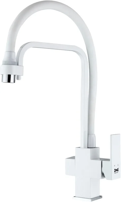 Смеситель для кухни Zorg Sanitary ZR 341-8 YF White с гибким изливом Sancos — официальный сайт