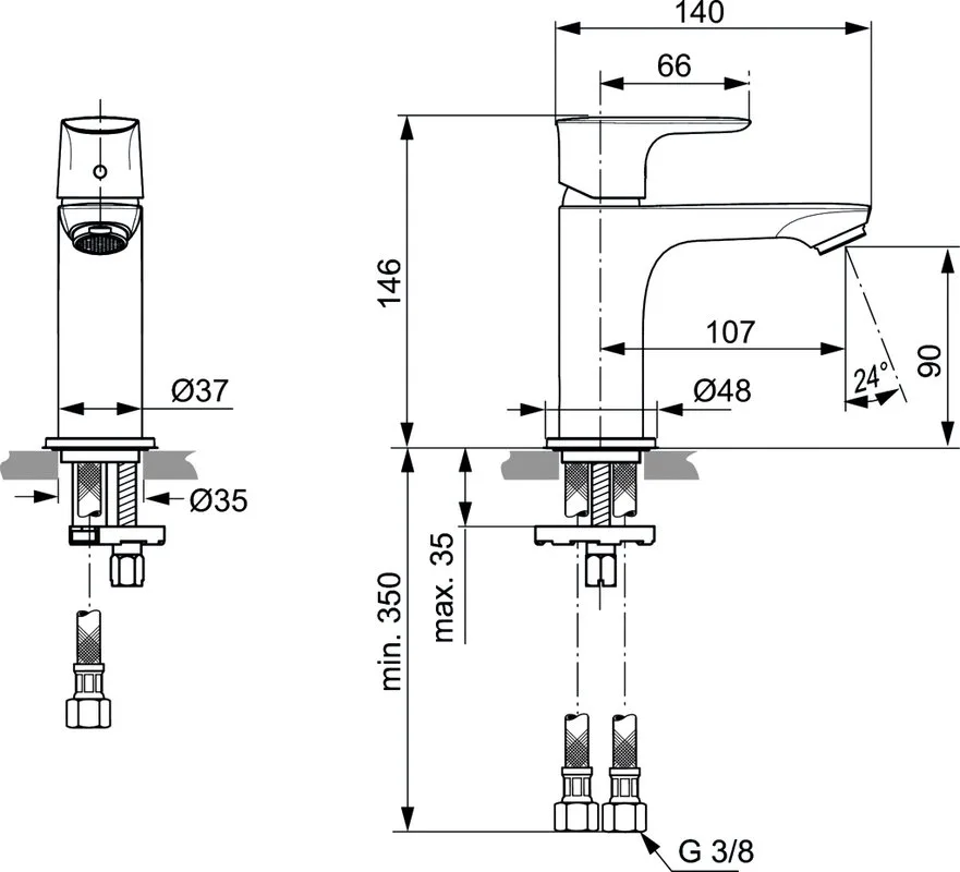 Смеситель для раковины Ideal Standard Connect Air A7010AA Sancos — официальный сайт