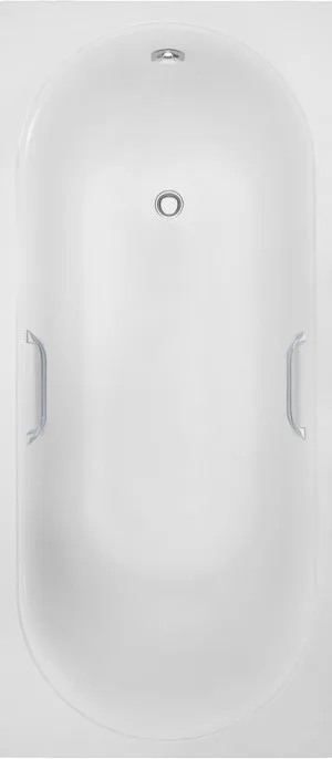Ванна из литьевого мрамора Delice Dolce 170х70 см, пристенная с ручками хром