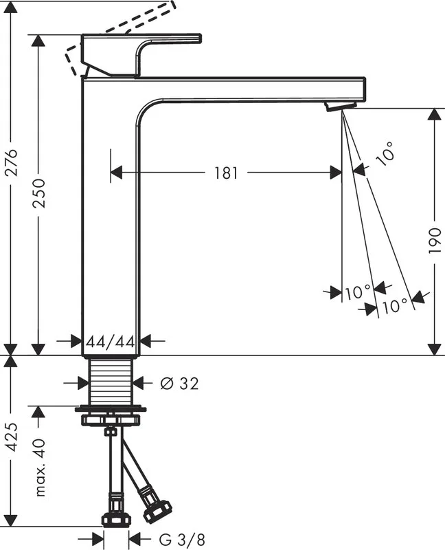 Смеситель для раковины Hansgrohe Vernis Shape 71591000 хром Sancos — официальный сайт