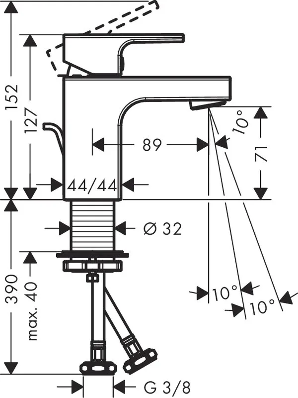 Смеситель для раковины Hansgrohe Vernis Shape 71560000 хром Sancos — официальный сайт