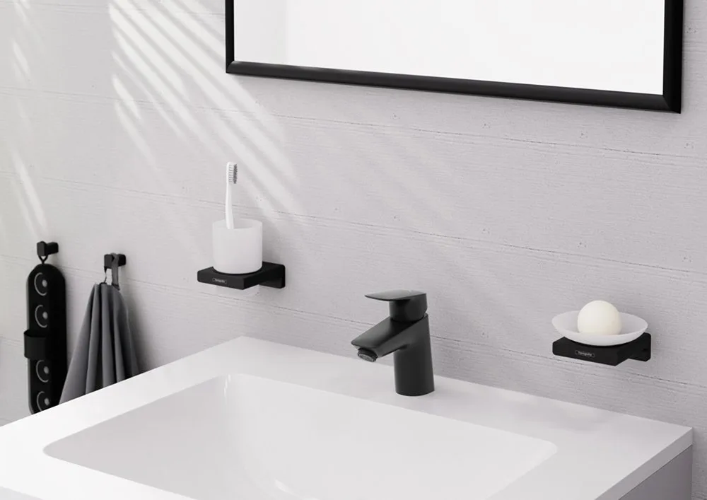 Смеситель для раковины Hansgrohe Logis 70 71071670 матовый черный Sancos — официальный сайт