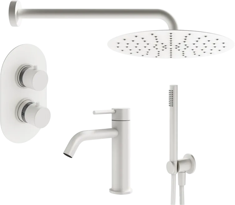 Комплект для ванной Plumberia Selection Ixo KITXOT18BO53 С ВНУТРЕННЕЙ ЧАСТЬЮ, белый матовый Sancos — официальный сайт