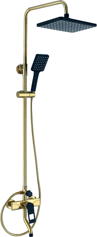 Душевая стойка Bronze de Luxe Element EL77/1GB, матовое золото, черная Sancos — официальный сайт