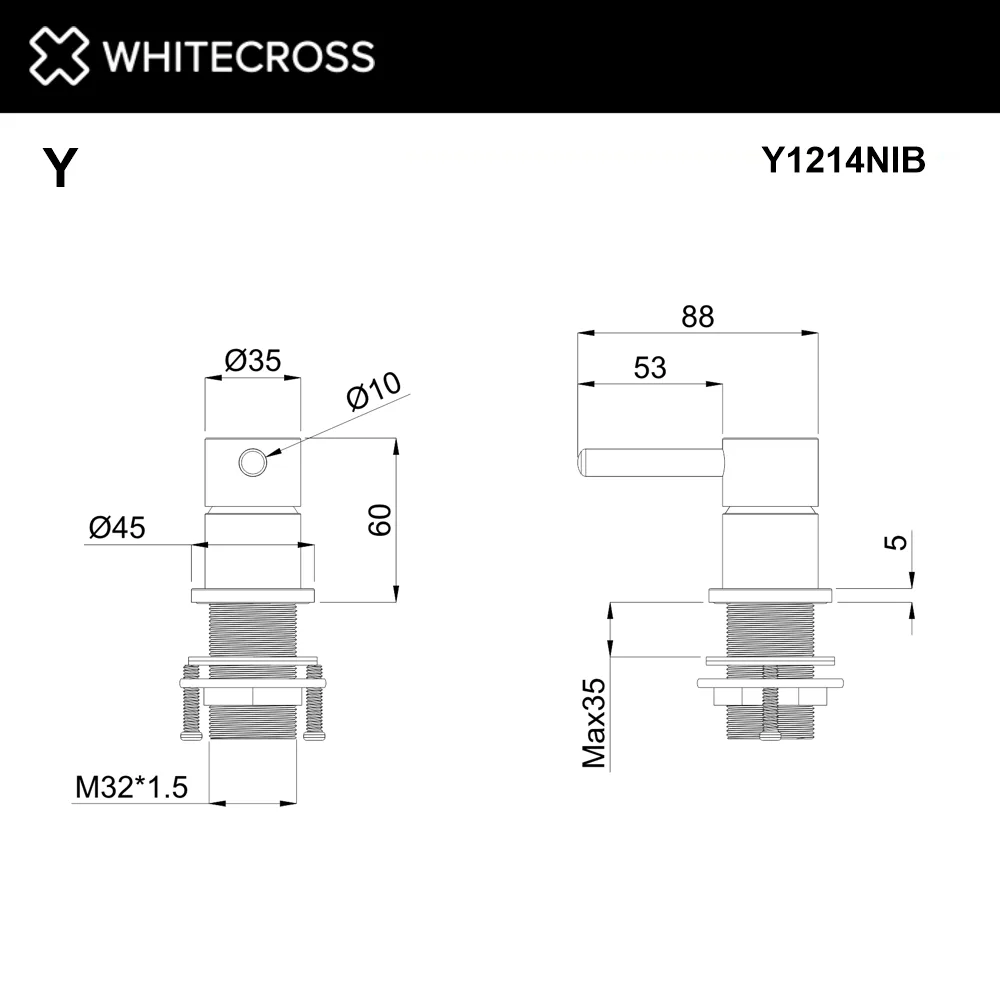 Встраиваемый смеситель для раковины WHITECROSS Y Y1214NIB С ВНУТРЕННЕЙ ЧАСТЬЮ, брашированный никель Sancos — официальный сайт