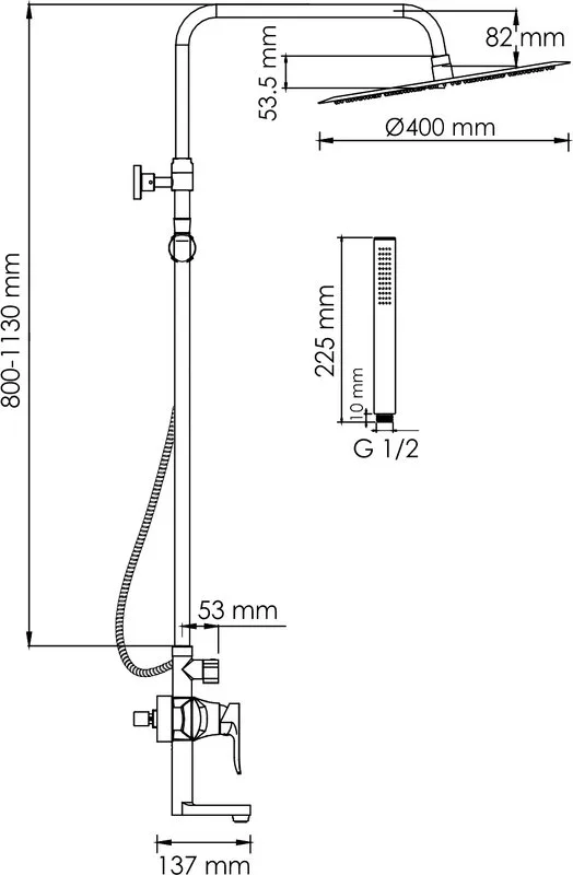 Душевая стойка Wasserkraft Aller A166.117.137.010.CH, хром Sancos — официальный сайт