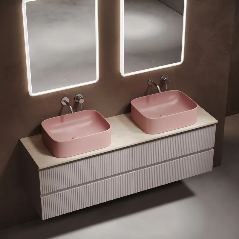 Тумба с раковиной Sancos Snob R 160 doha soft, столешница бежевая TT160A2, раковина CN6052MP Sancos — официальный сайт