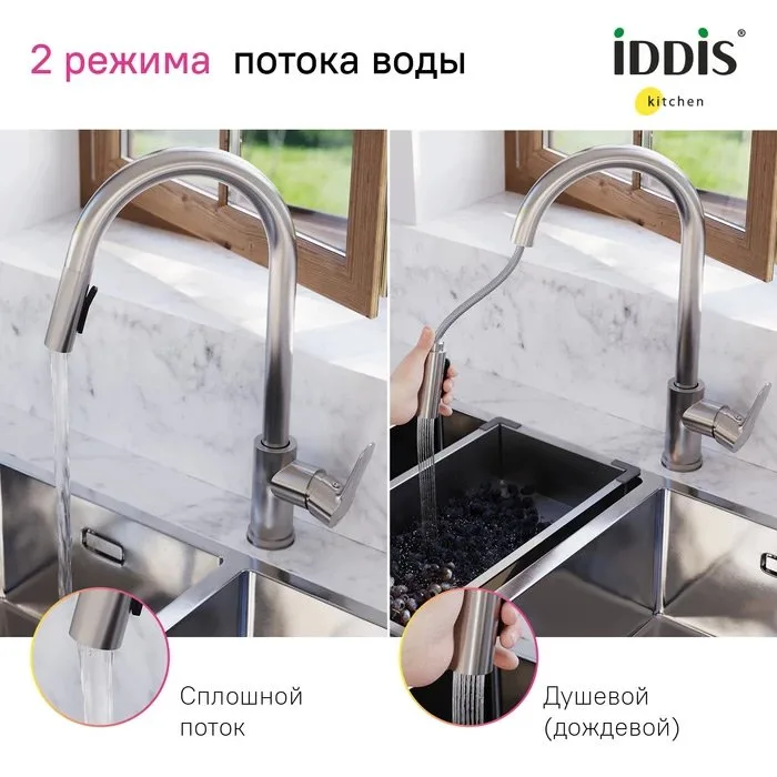 Смеситель для кухни IDDIS Cuba CUBSTP0i05 сталь Sancos — официальный сайт