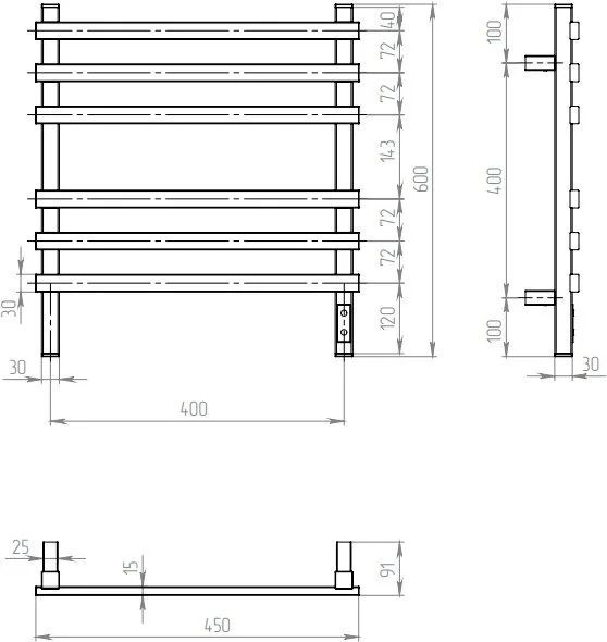 Полотенцесушитель электрический Двин N plaza neo 60/40 чёрный матовый Sancos — официальный сайт