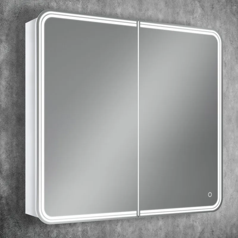 Зеркало-шкаф Art&Max Verona 90х80 белое, с LED-подсветкой, 6000К Sancos — официальный сайт