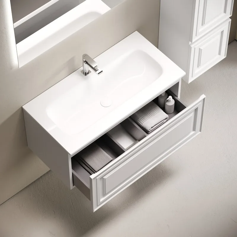 Тумба с раковиной Sancos Very 90 подвесная, bianco, раковина СN7019 Sancos — официальный сайт